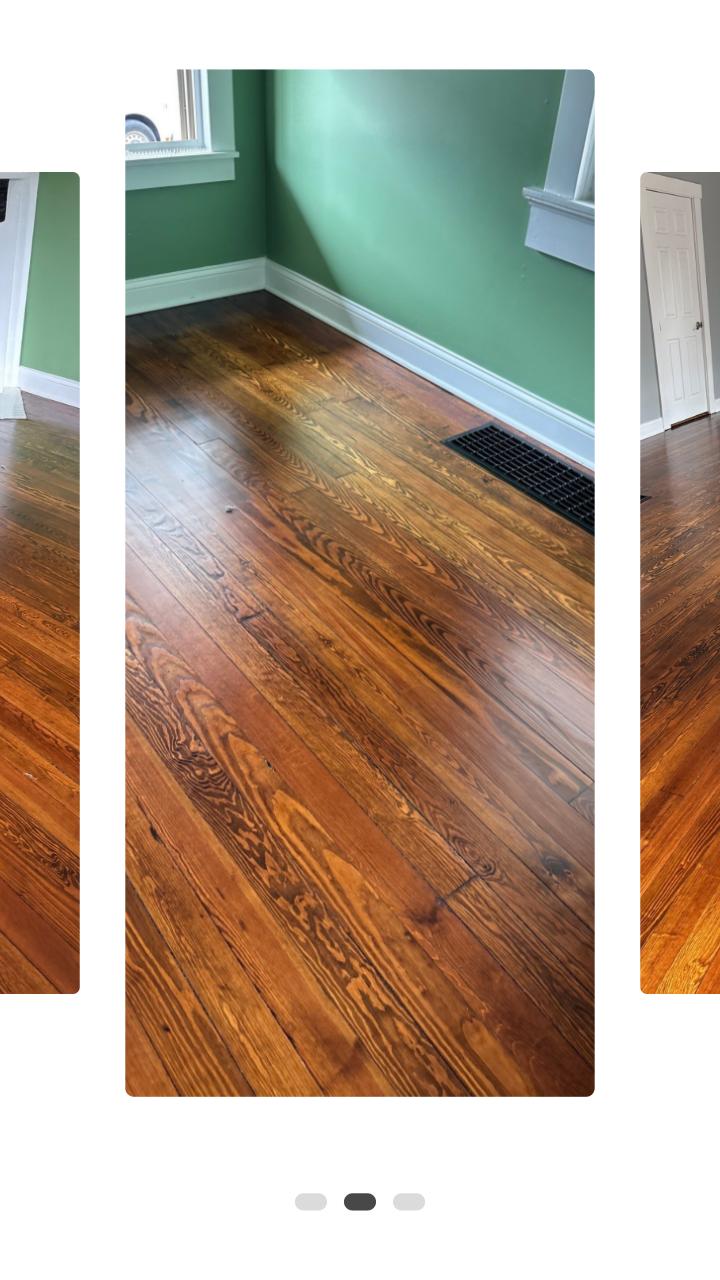 Before and after! ✨ We just wrapped up this stunning hardwood floor refinishing project in Latonia, KY. Our team sanded down over 600 square feet, repaired deep damage, and applied a beautiful dark stain for that perfect, polished look. We even added fresh shoe molding for a clean finish! 🪵🏠 Ready to give your floors a second life? DM us for a quote! 