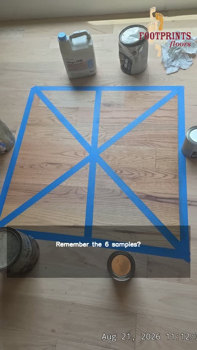 Remember those 6 stain samples? Here&rsquo;s what the homeowners chose&hellip; 👀

This hardwood refinishing project in Prosper, Texas started with beautiful 5 red oak floors that had seen years of wear and scratching.

But condition wasn't the only issue.

The original floor had strong red tones that no longer complemented the homeowners' newly remodeled paint colors. They wanted something lighter, more natural and more current &mdash; without replacing their existing hardwood.

After listening to what they wanted and looking at the existing red oak, I recommended DuraSeal Weathered Oak before we even started sanding.

Once the old finish was removed, we sampled six lighter options directly on the freshly sanded floor. This allowed the homeowners to see the stains on their actual red oak, in their home, with their lighting and new paint colors.

It eventually came down to Fruitwood vs. Weathered Oak.

Weathered Oak won. 🙌

We completed the transformation with DuraSeal Weathered Oak and Bona Mega ONE water-based polyurethane.

The result is exactly what we were trying to achieve: the beautiful character and grain of the original red oak are still there, but the heavy red appearance is dramatically reduced and the floor now works beautifully with the remodeled home.

Same hardwood. Completely different feel.

📍 Prosper, Texas
🔨 Footprints Floors of McKinney

@durasealdave @durasealwoodfinishes @bonapro.us

