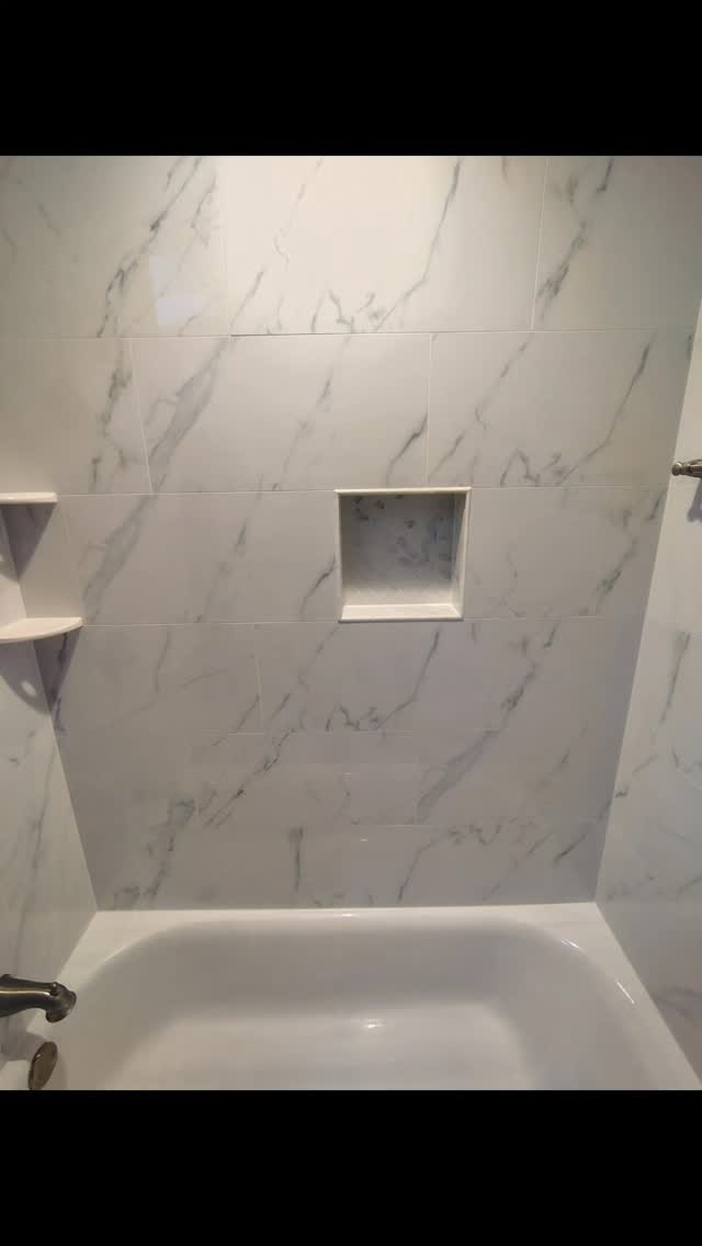 Another simple tub surround tile job with a lifetime waterproofing warranty from @schlutersystemsna