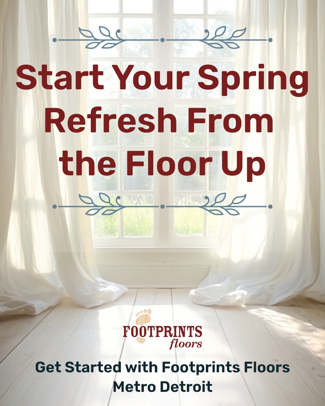 🌼Spring is the perfect time to refresh your home from the ground up 

As you tackle seasonal cleaning, don't forget to take a closer look at your floors. Scratches, dull finishes, and outdated material can diminish your home's beauty.

At Footprints Floors Metro Detroit, we can help homeowners with:

🌸 Refinishing worn hardwood
🌸 Replacing or updating stairs and trim
🌸 Installing new hardwood, tile, or stone flooring

Contact us today at 248-955-1822 for a free estimate!

