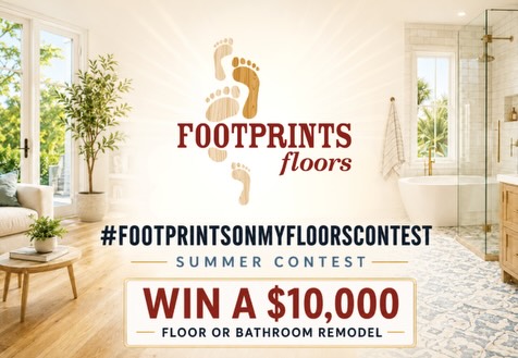Our Footprints on My Floors contest is up and running! All you need to do to enter is to post pictures of a job Footprints Floors has completed (or is currently working on) for you and tell us why you love it. Add hashtag and you could win $10,000 for a future flooring or tile project. Swipe ➡️ for details!