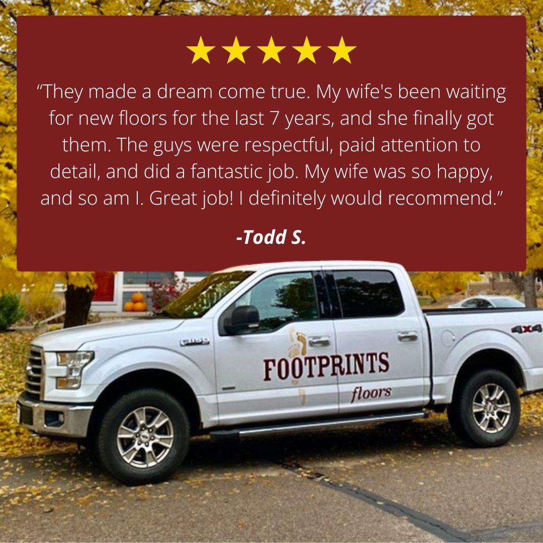 At Footprints Floors Nashville, we are passionate about our work and its impact on the lives of our customers. We love what we do, and reviews like this remind us why:

⭐️⭐️⭐️⭐️⭐️
They made a dream come true. My wife's been waiting for new floors for the last 7 years, and she finally got them. The guys were respectful, paid attention to detail, and did a fantastic job. My wife was so happy, and so am I. Great job! I definitely would recommend. - Todd S.*

Thank you, Todd. We hope you and your wife enjoy your beautiful new floors for years to come. ❤️💛



*Review shared from our community