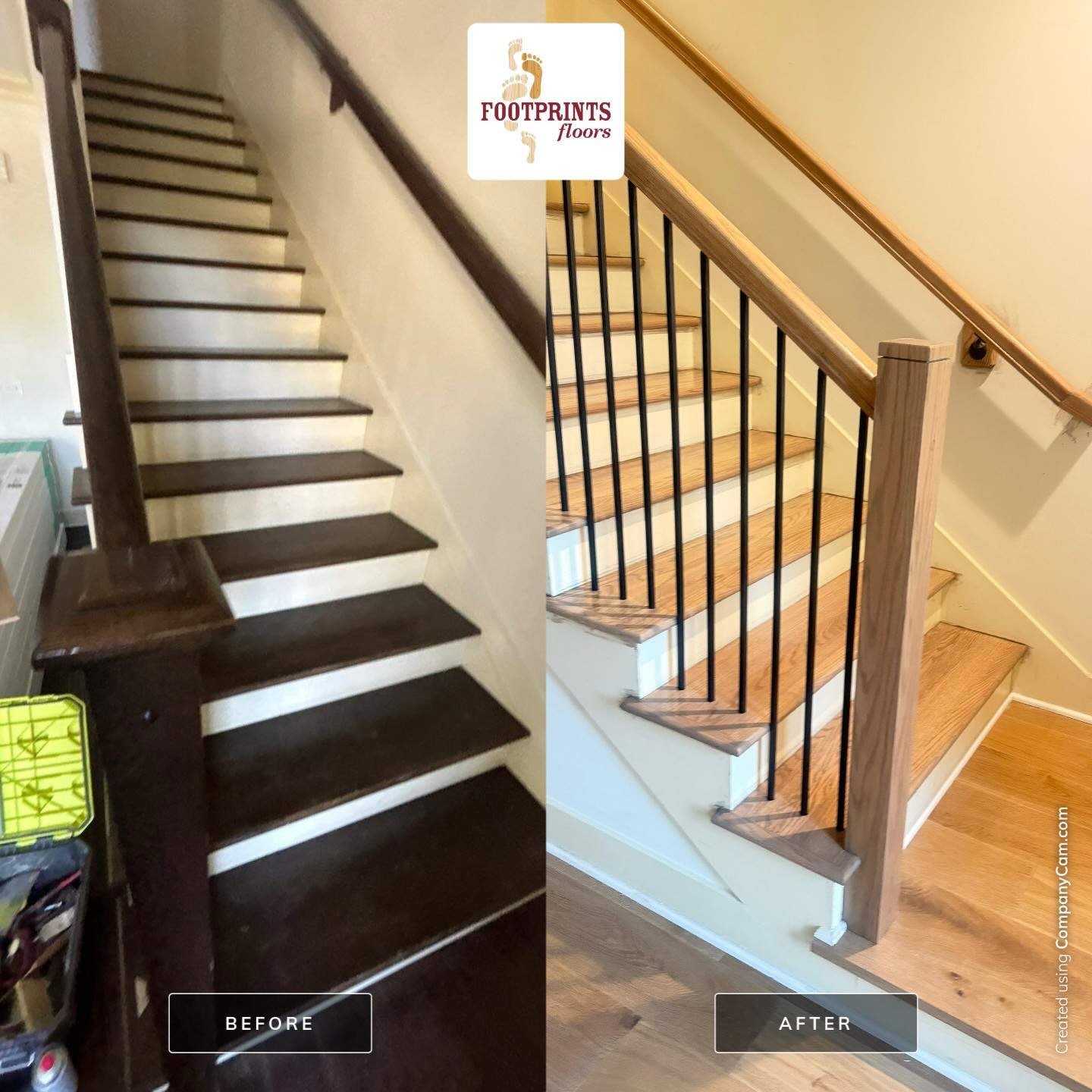 This Nashville project covered it all: glue-down prefinished white oak hardwood throughout the main living areas and bedrooms, checkerboard tile set on Ditra underlayment in the entry and bath, and a complete stair refinish with new black metal balusters and handrail. Every detail, from the dry-fit tile layout to the final stair tread finish, was executed with care. Ready to upgrade your floors? Ask us about your project.
