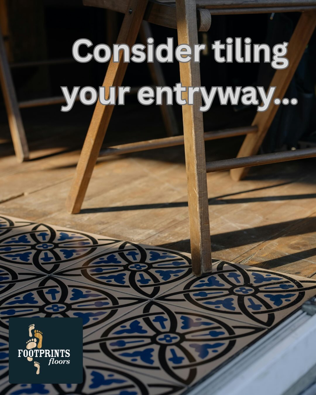 A small patch of tiles in your entryway can help keep rain, snow, and dirt off of your hardwood floors. Think of it as an upscale welcome mat! 💦