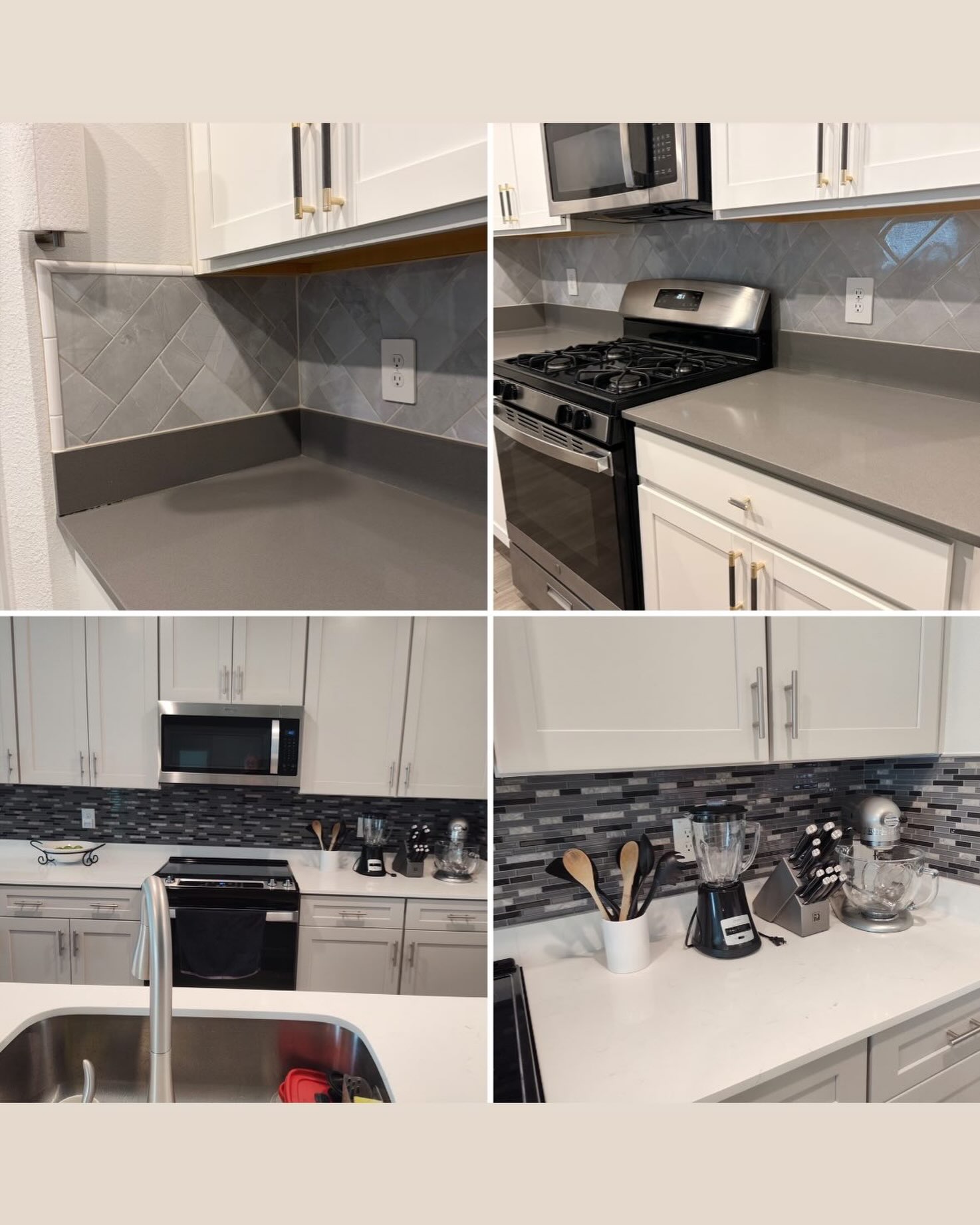 A couple really cool backsplashes completed this week.