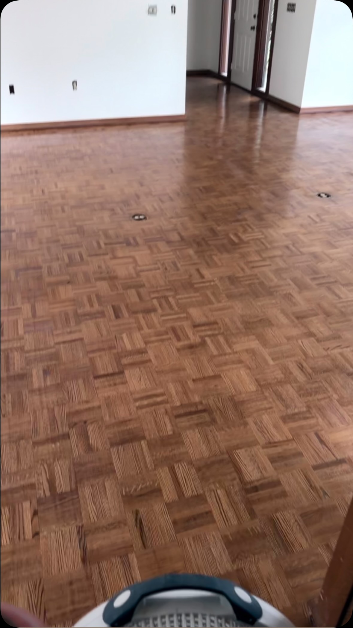 Really cool parquet stain and refinish this week. We love it!