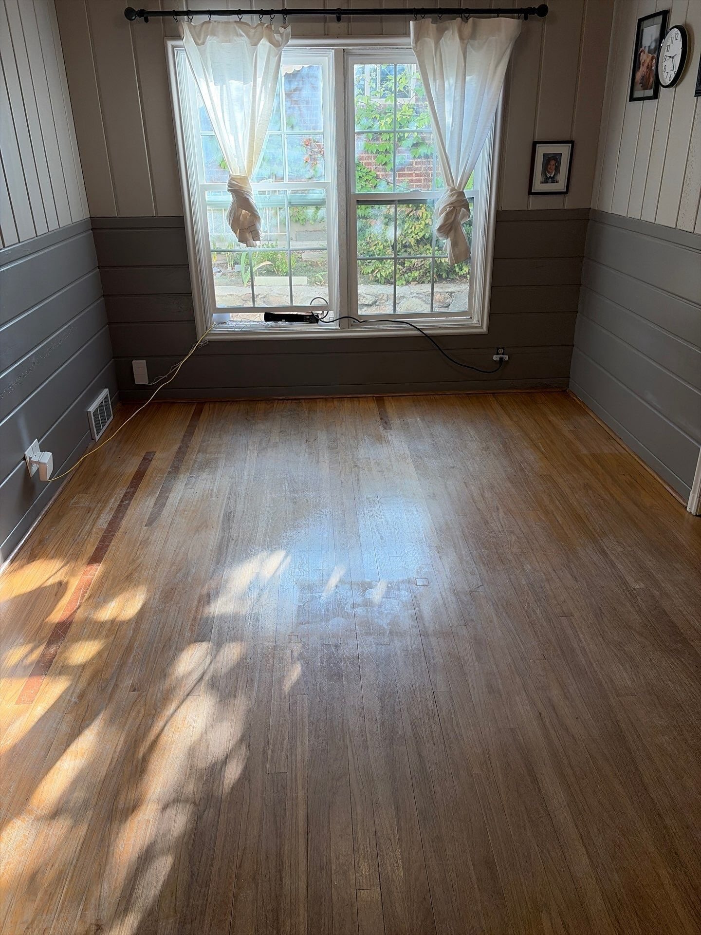 Time is the tester of all things, even your hardwood floors. Look how these floors shine nice and bright again! With Footprints Floors of Northern Utah we can help bring new life to your already existing floor space. Give us a call for your free quote!📱