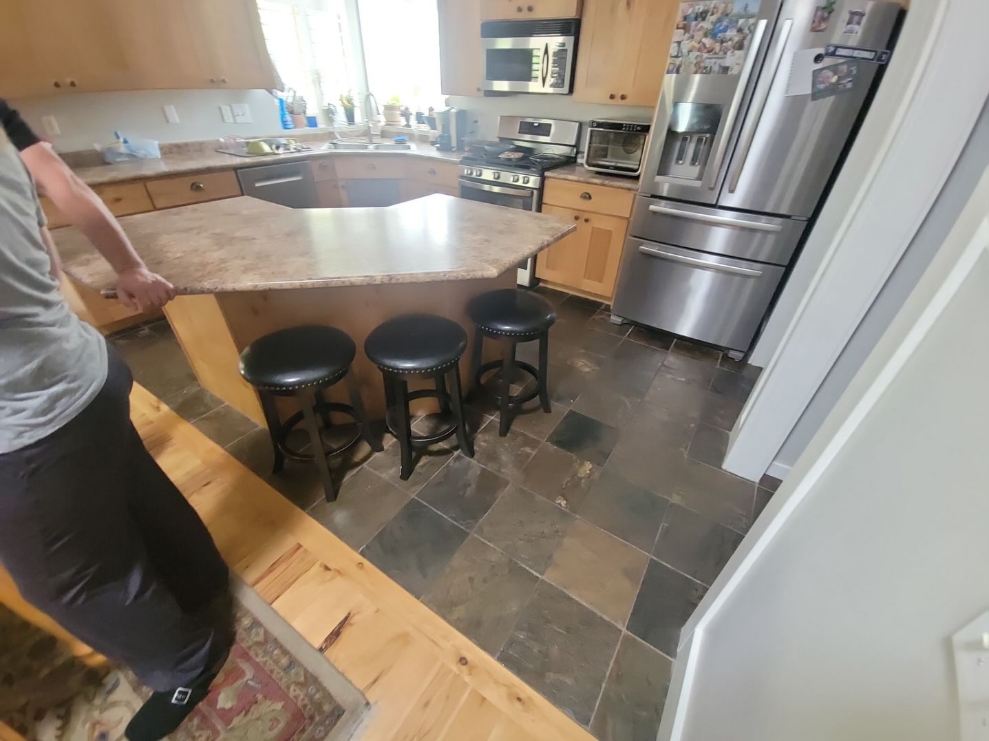 Sick of the old tile look in your kitchen? With Footprints Floors of Northern Utah we can help you rip up that stubborn tile and help give you a fresh new wood floor that can last. If you have questions about your future project please contact us and we&rsquo;d love to help you bring your vision to life.