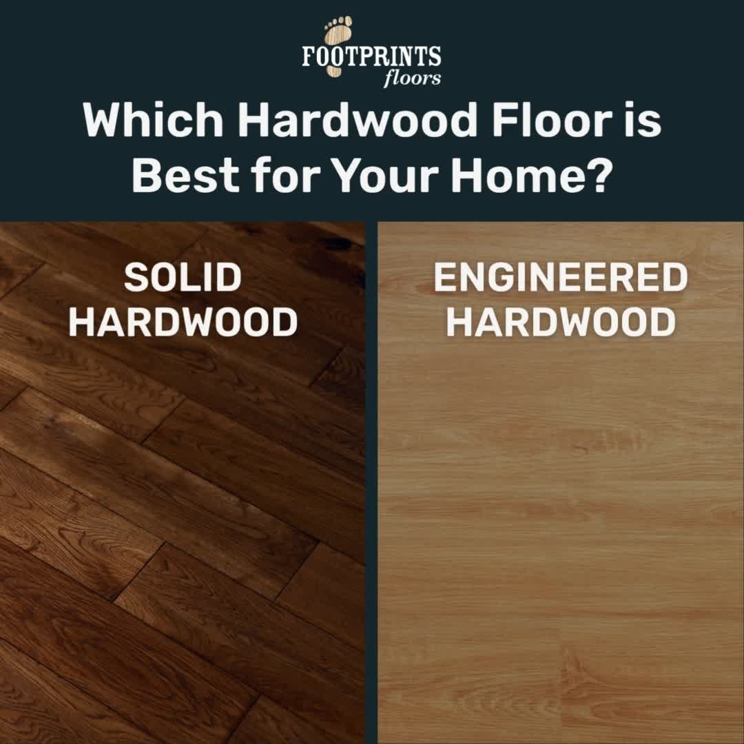 Hardwood floors come in two types: solid and engineered.

Which is better? The short answer is, it depends on where it is installed.

🏡 Solid Hardwood: One solid piece of wood. Durable but moisture-sensitive, making it best for upper floors.

🏡 Engineered Hardwood: Layered wood with a real hardwood surface. More moisture-resistant, ideal for basements or humid areas.

👉 Every home is unique, and if you need help selecting hardwood flooring, a professional contractor like Footprints Floors Northern Utah can help. Schedule your free consultation today!

