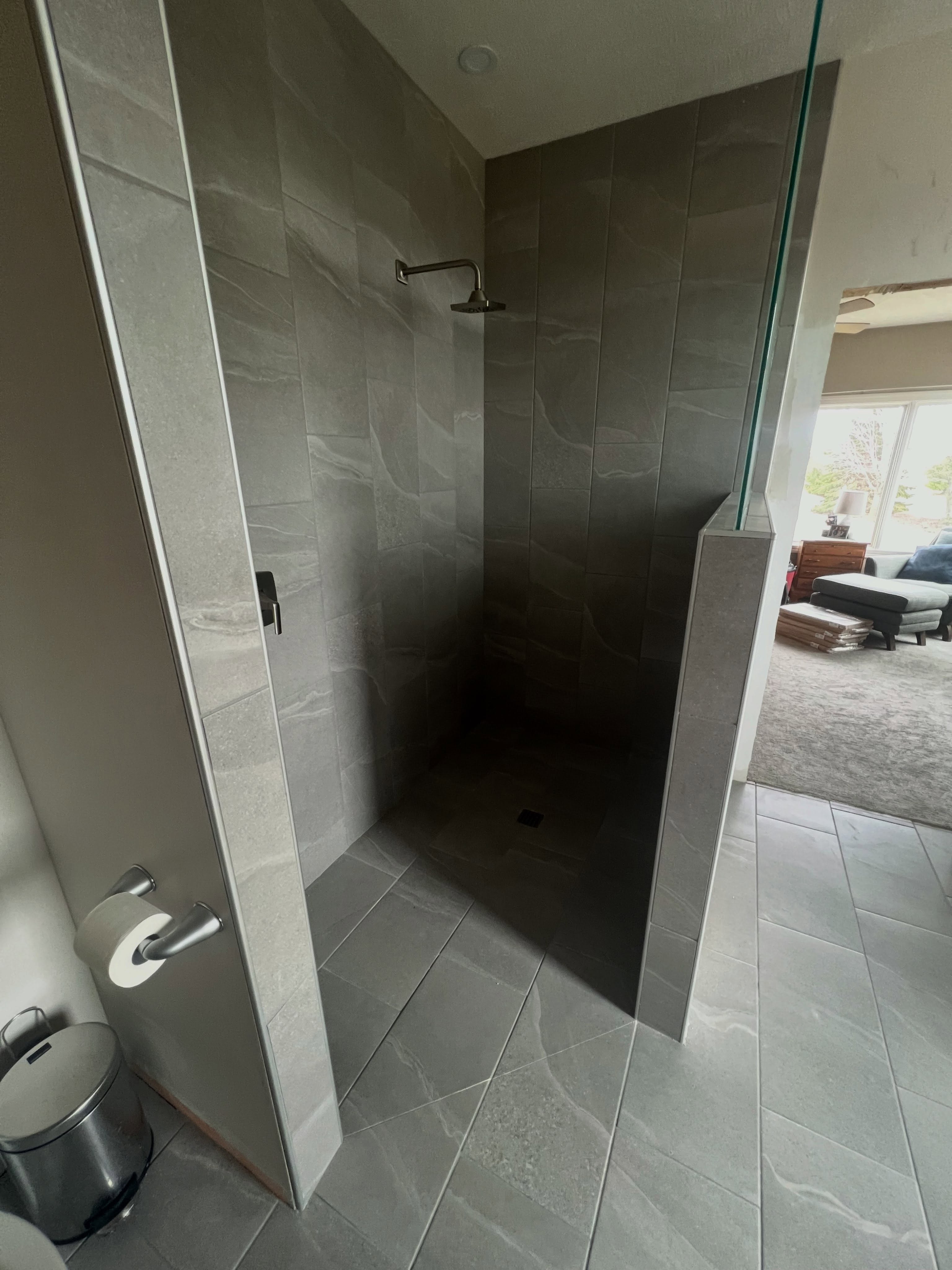 Zero entry tile shower!