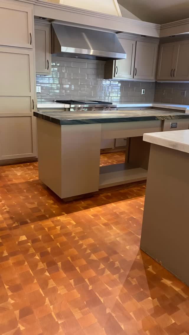 Just wrapped up on this gorgeous end grain flooring refinish!  The customer originally was going for a lighter color, but after applying a natural (no color) stain to the floor, the true colors of this Douglas Fir revealed itself.  So much variation in each piece!  Some red, some neutral, and some more yellow. The customer ended up loving it.  It&rsquo;s such a unique and beautiful floor 😍

www.footprintsfloors.com/roseville

