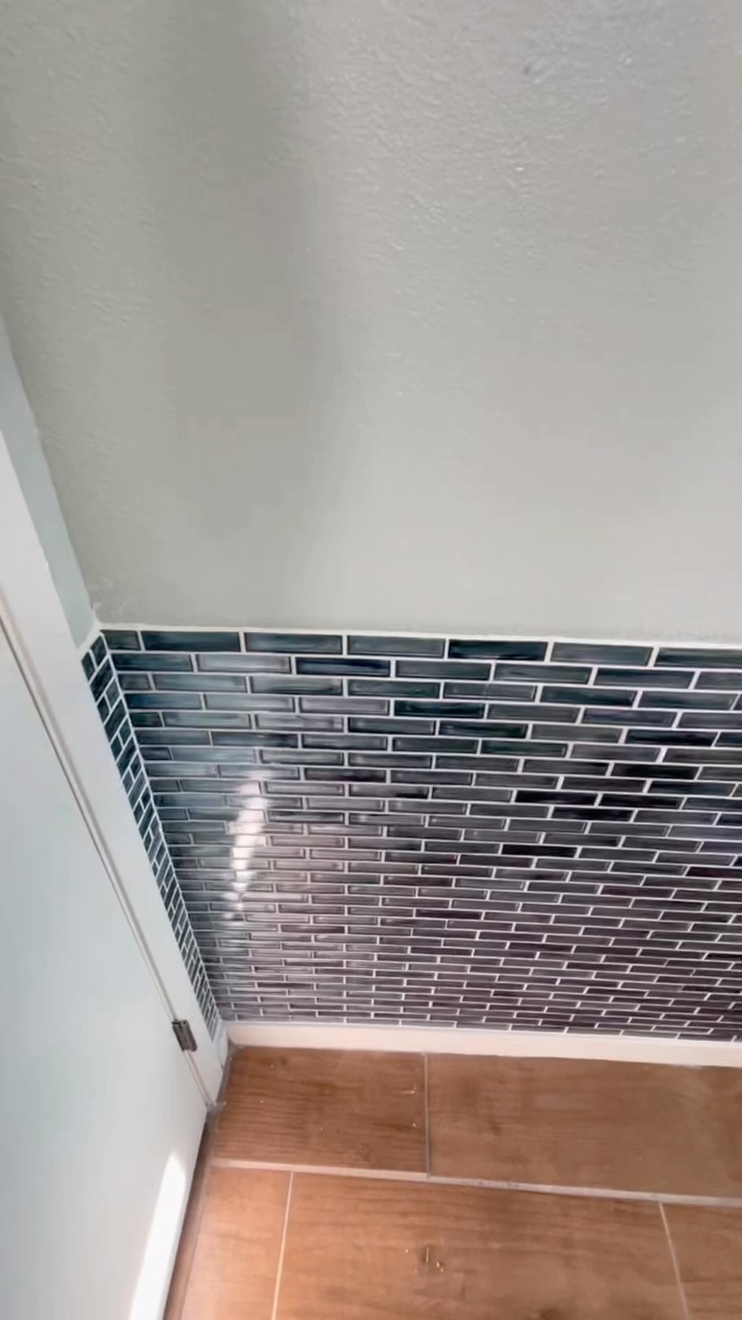 Glass tile install for this customers guest bathroom. How do you guys think it came out? Give us a call today for your free estimate (210)940-3008 