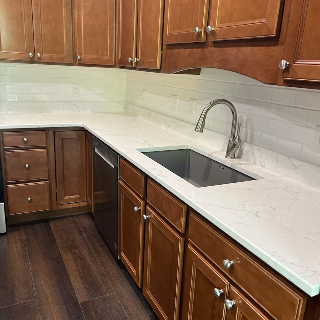 Love the white subway tile backsplash!