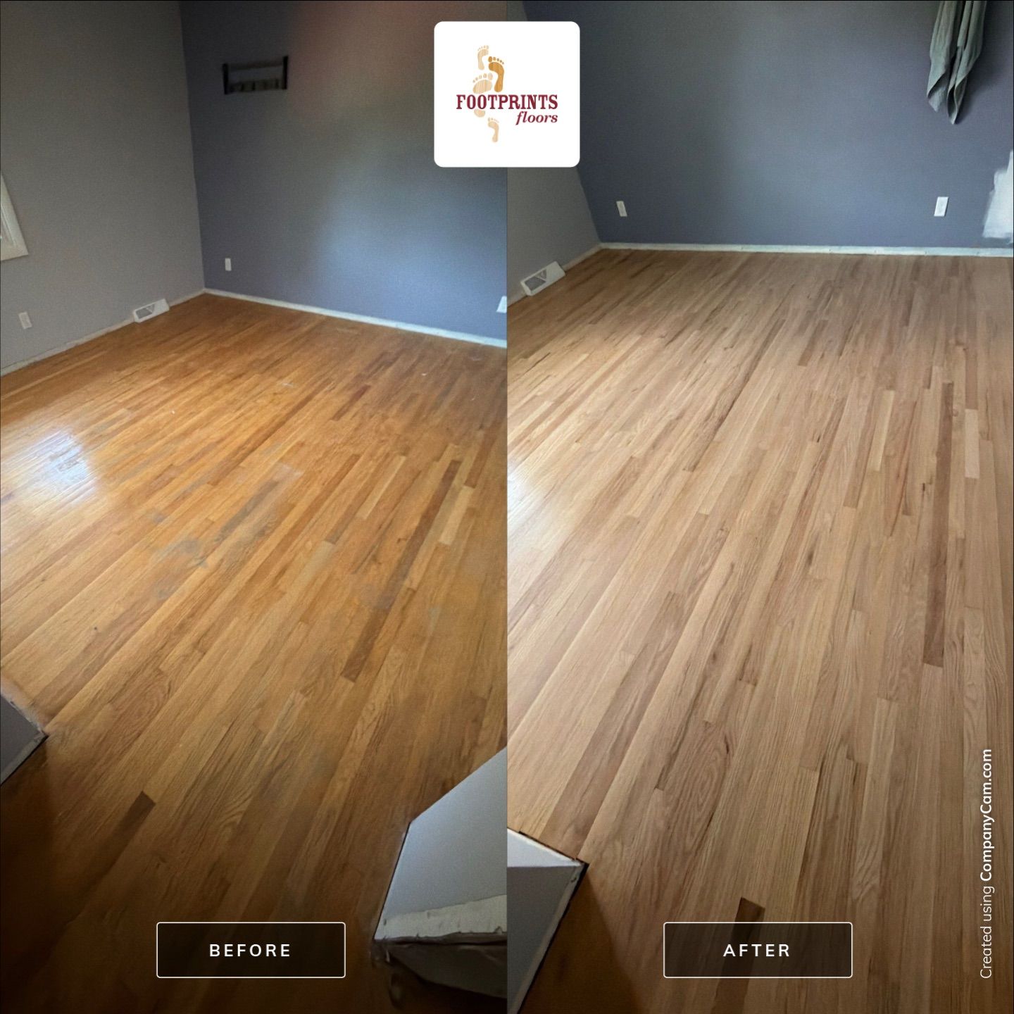 Needing a Refresh to your floors?

A properly sanded and clear-coated floor will look essentially like:

&ldquo;brand new hardwood&rdquo;
smooth, uniform color and sheen
refreshed grain and natural character restored