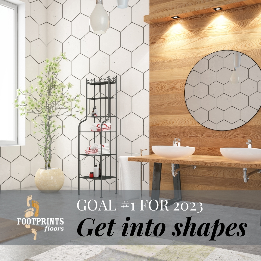 Square tiles are just so 2020, and we all know what kind of a year that was. Refresh and revitalize your space in 2023 with some fun square-free design! Hexagons, rectangles, or penny-round tiles may be the answer to get your bathrooms and kitchen into better shape. Ask Footprints Floors for a free quote!

