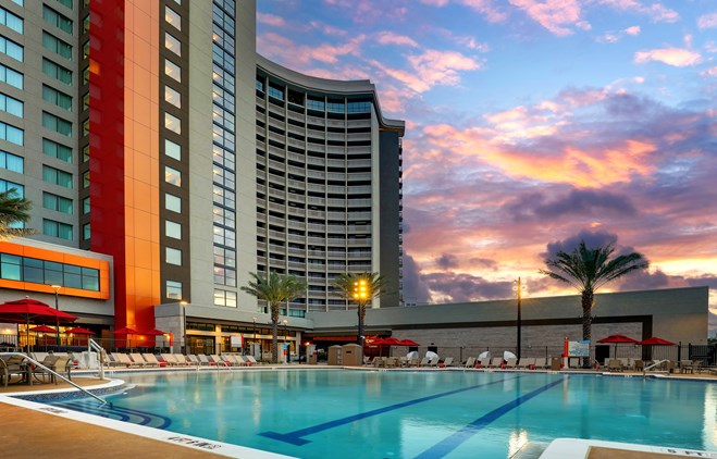 A hotel pool.