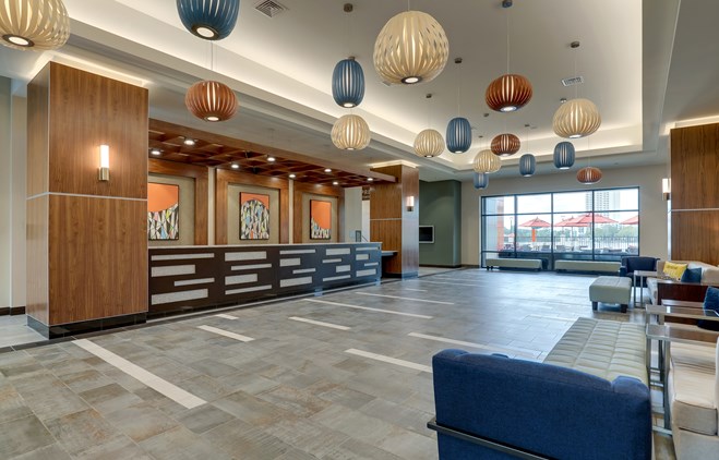 A hotel lobby