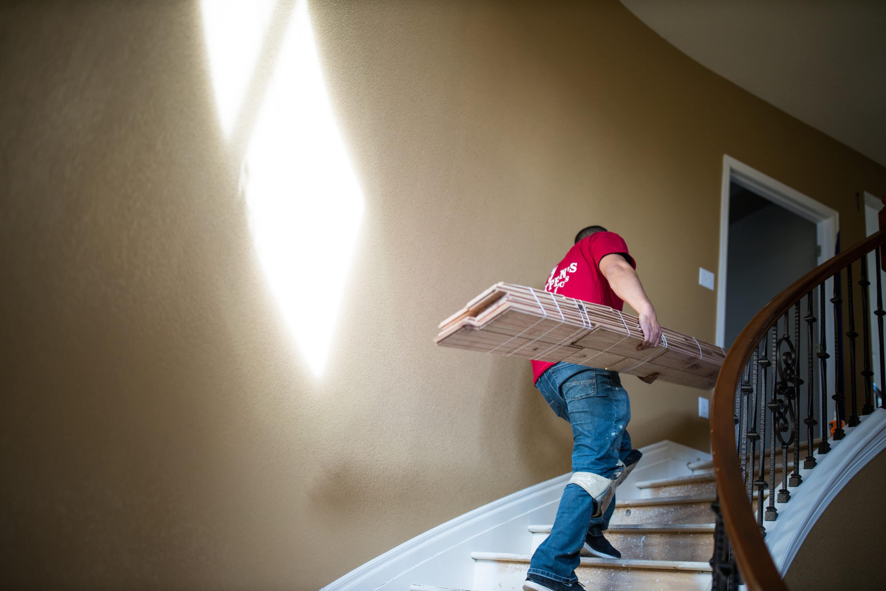 A Footprints Floors contractor working on a residential project - take advantage of the benefits of franchising with our team and build a successfull business.
