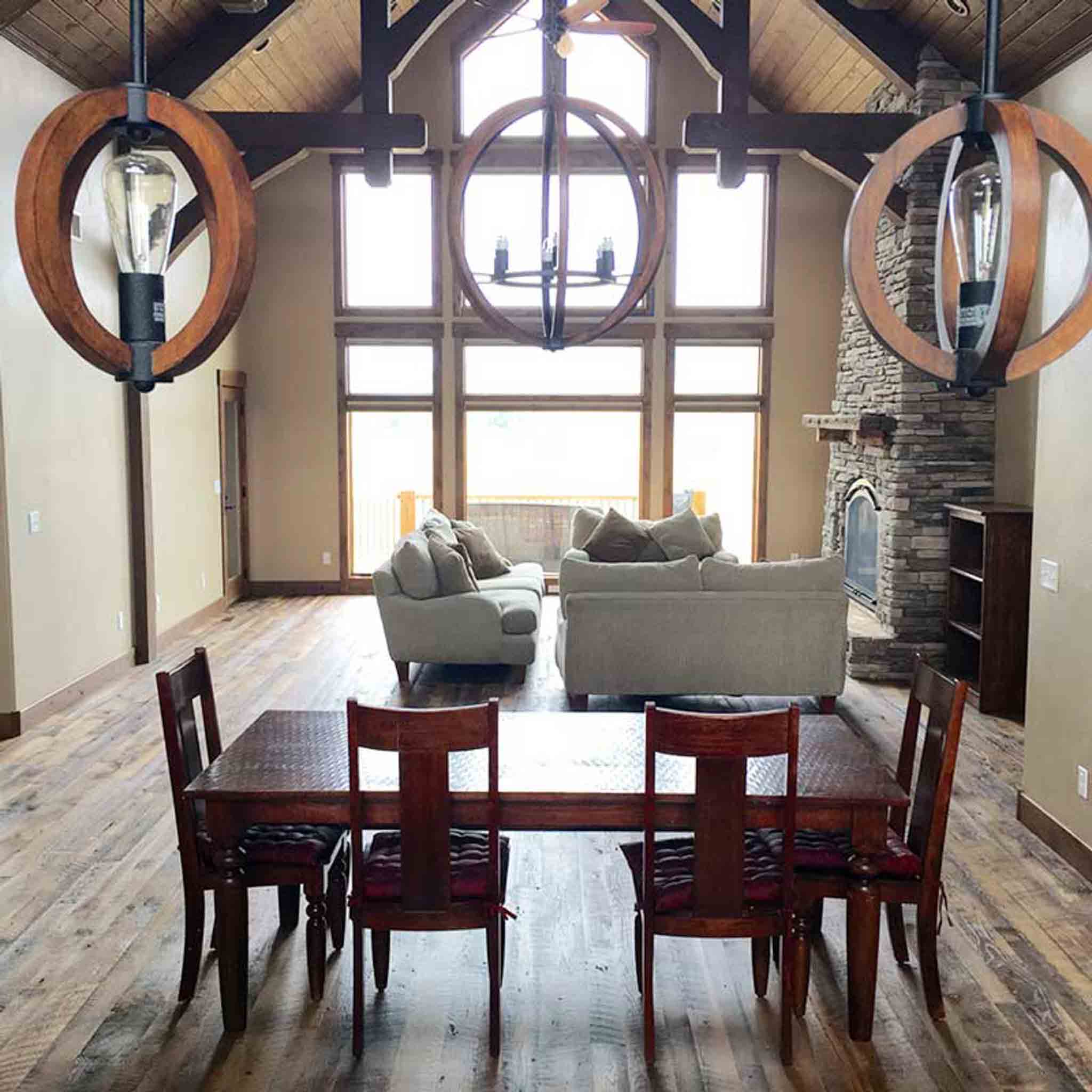 A large living room dark wood flooring by Footprints Floors South Sacramento.