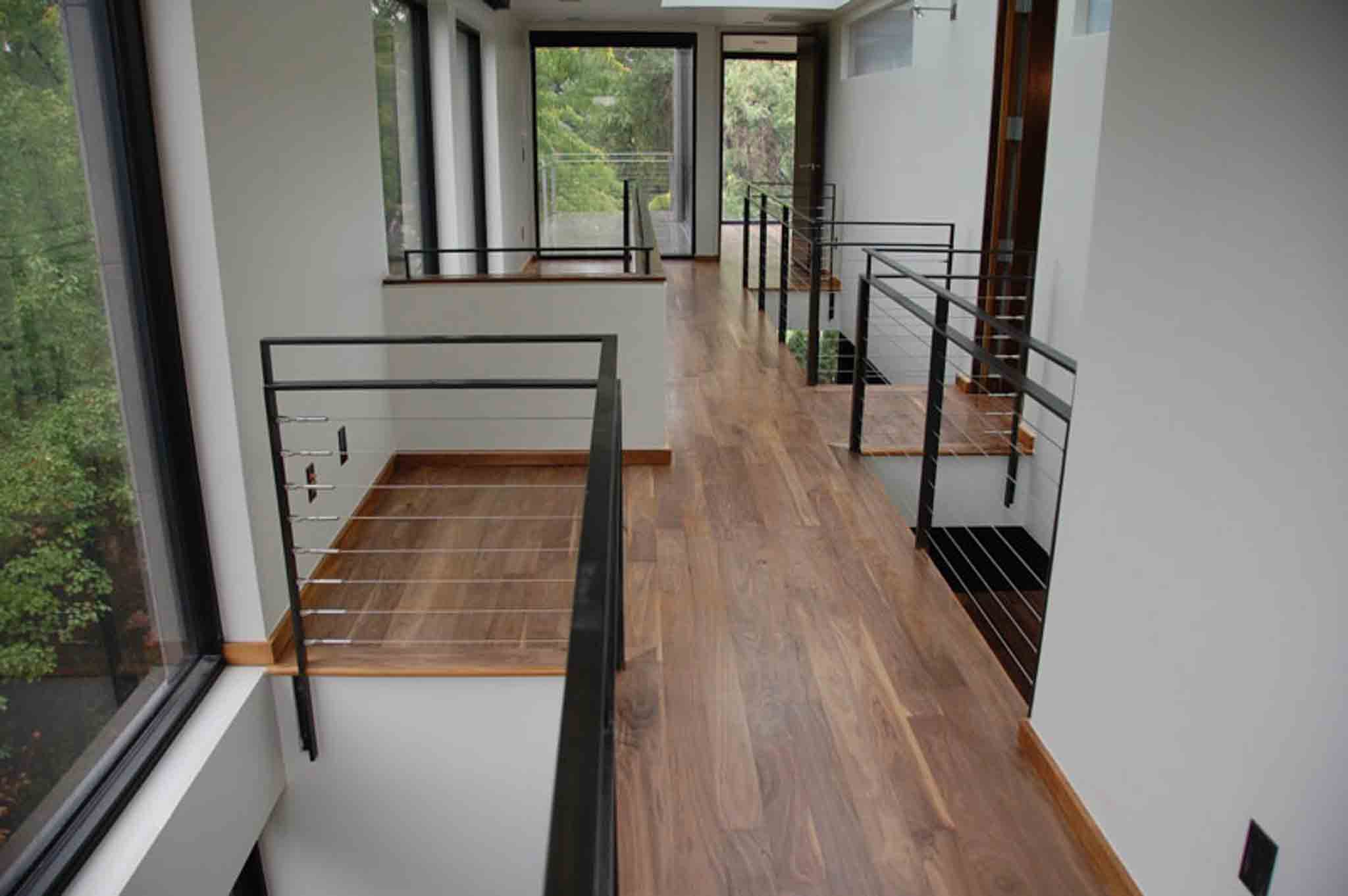 Modern laminate stairs, installed by Footprints Floors South Sacramento.