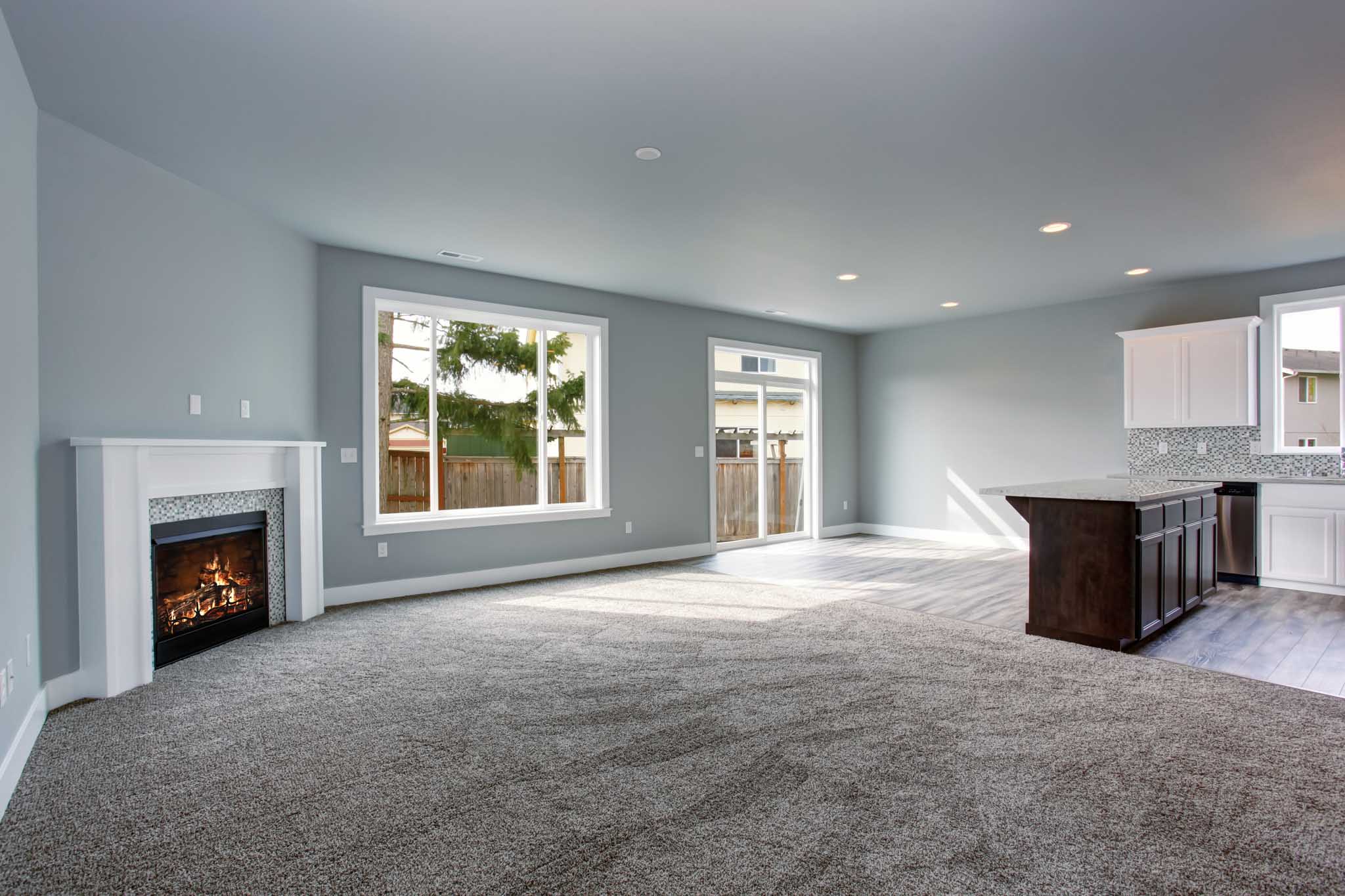 An image of a modern home in Sacramento with a beautiful carpet installation.