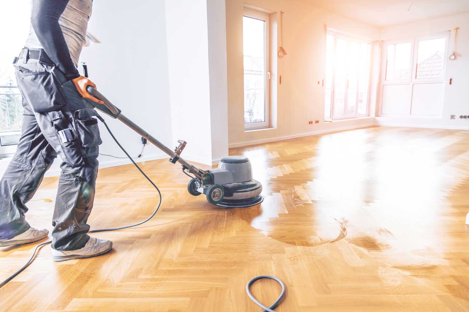 Footprints Floors providing beautiful, professional hardwood floor refinishing.