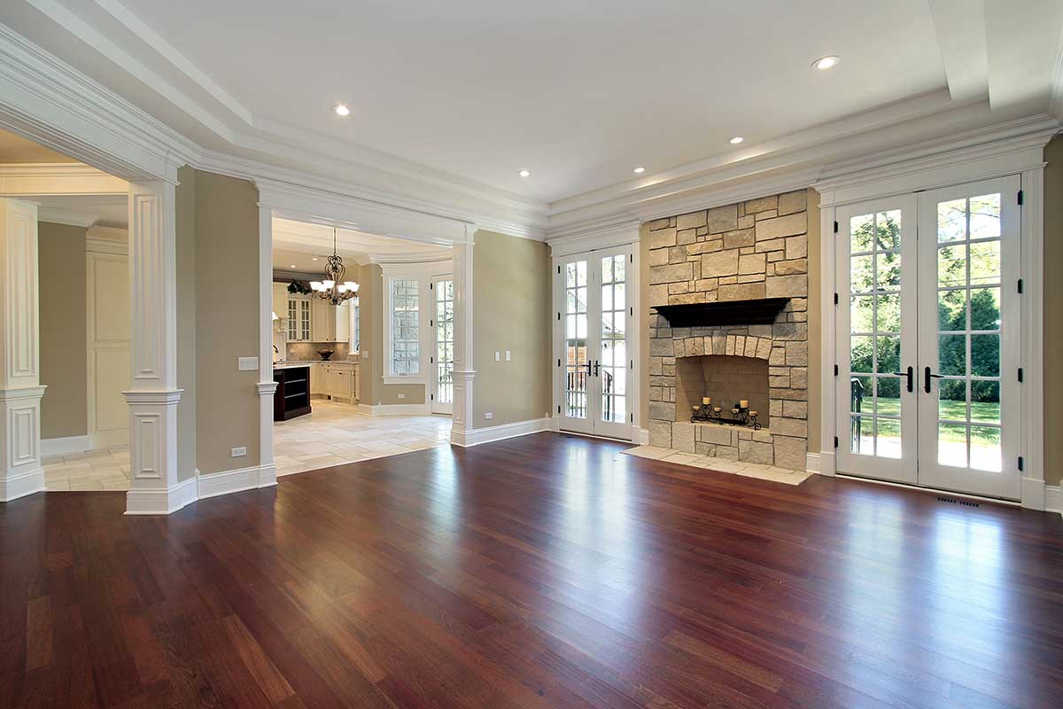 A home with dark vinyl flooring installed - service provided by Footprints Floors in  Decatur.